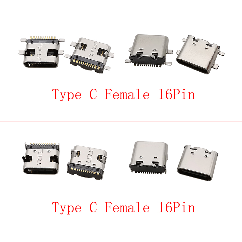 10 pçs usb tipo c fêmea 16 pin - Smd Solder Paste avaliação e preço