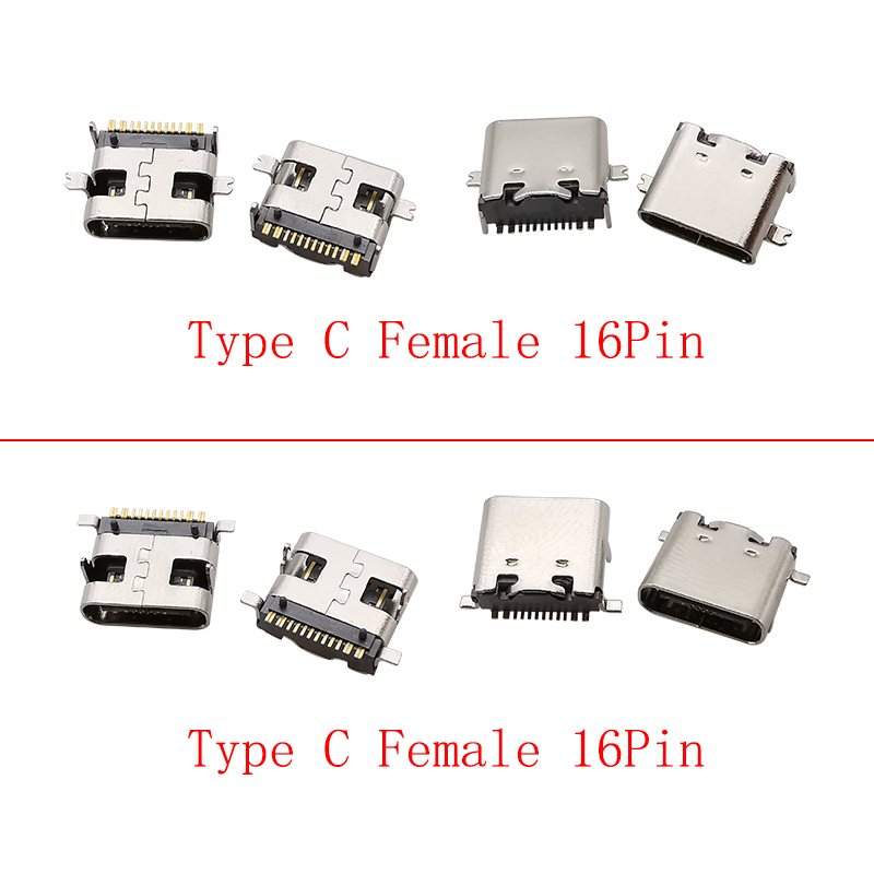 10 pçs usb tipo c fêmea 16 pin - Smd Solder Paste avaliação e preço