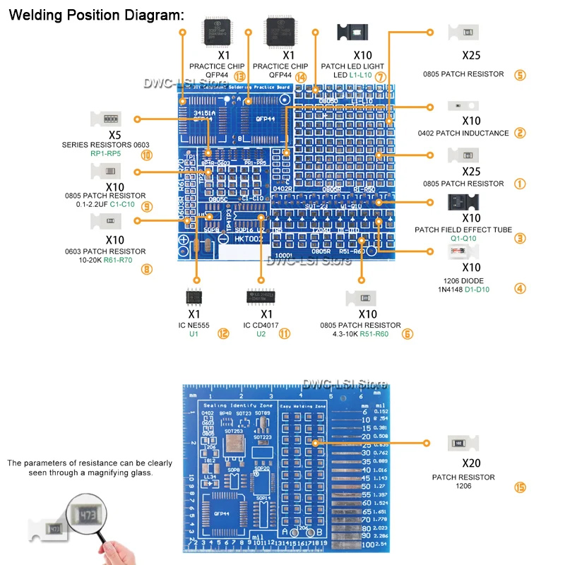 Componentes smd/smt placa de p - Diy Electronics Repair Kit avaliação e preço